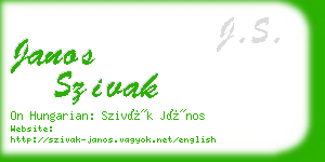 janos szivak business card